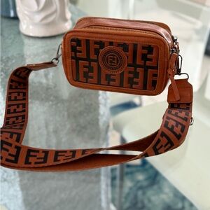 Fendi Brown and Black Logo Belt Bag